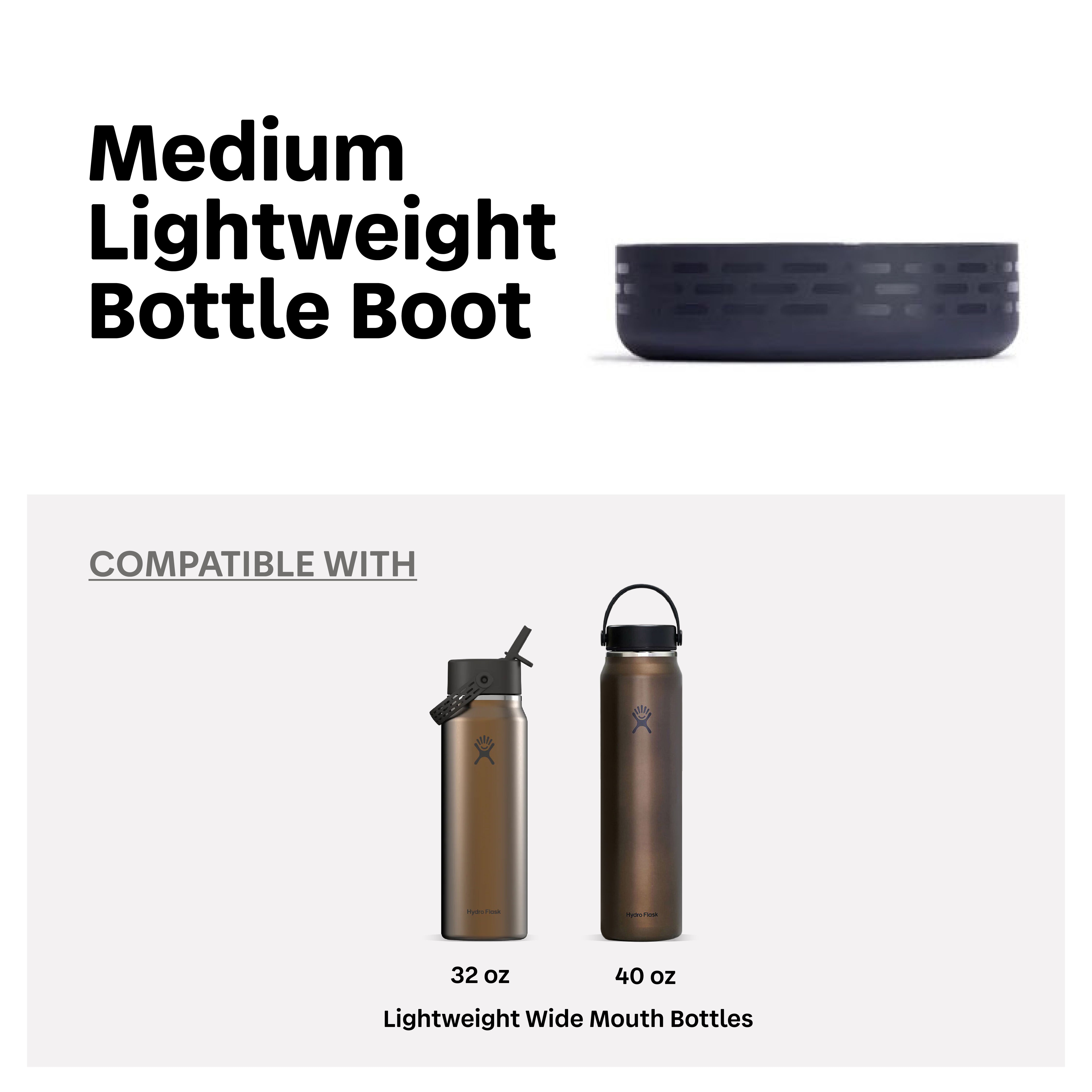 HYDRO FLASK HYDRO FLASK MEDIUM LIGHTWEIGHT BOTTLE BOOT BLACK