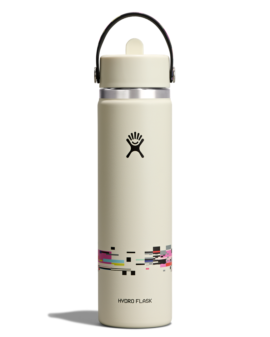 Hydro Flask HYDRO FLASK 24OZ WIDE FLEX STRAW CAP GLITCH WHITE