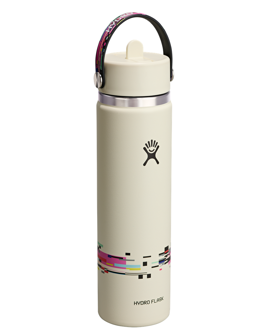 Hydro Flask HYDRO FLASK 24OZ WIDE FLEX STRAW CAP GLITCH WHITE
