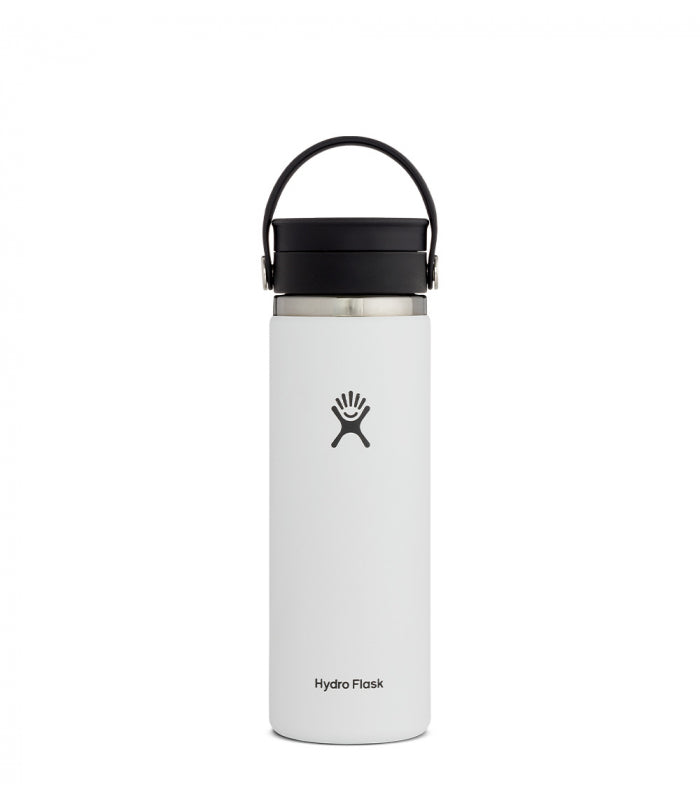 20 oz White Wide Mouth W/ Flex Sip Lid