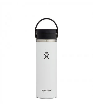 20 oz White Wide Mouth W/ Flex Sip Lid