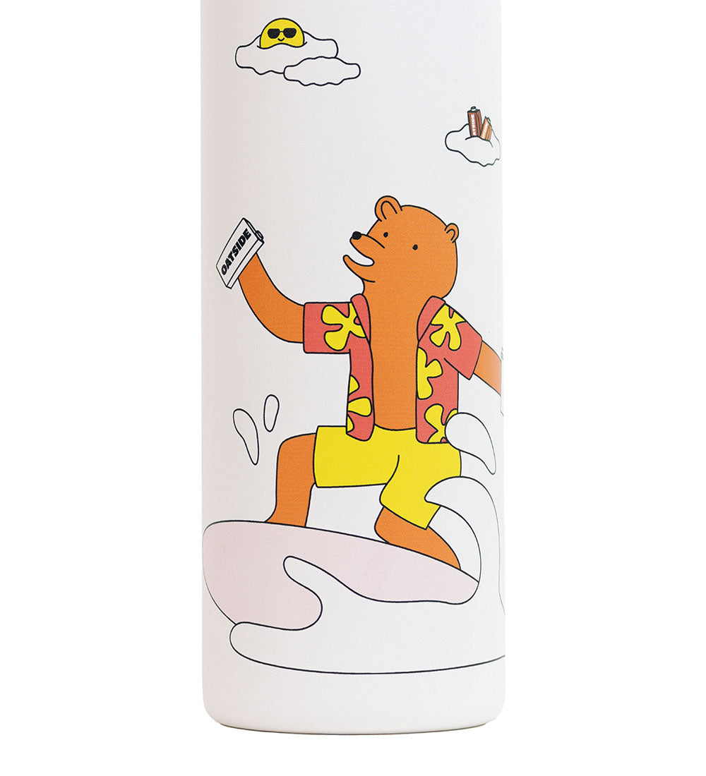 HYDRO FLASK HYDRO FLASK 20 OZ WIDE FLEX SIP LID OATSIDE SURF BEAR WHITE