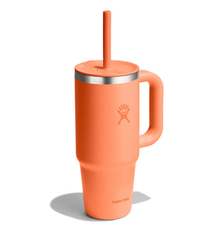 HYDRO FLASK 24OZ ALL AROUND TRAVEL TUMBLER NECTAR ORANGE