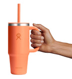 HYDRO FLASK 24OZ ALL AROUND TRAVEL TUMBLER NECTAR ORANGE