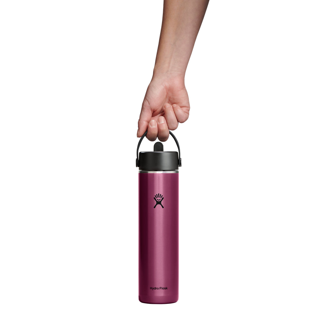 Hydro Flask HYDRO FLASK 24OZ LIGHT WIDE FLEX STRAW CAP GARNET RED