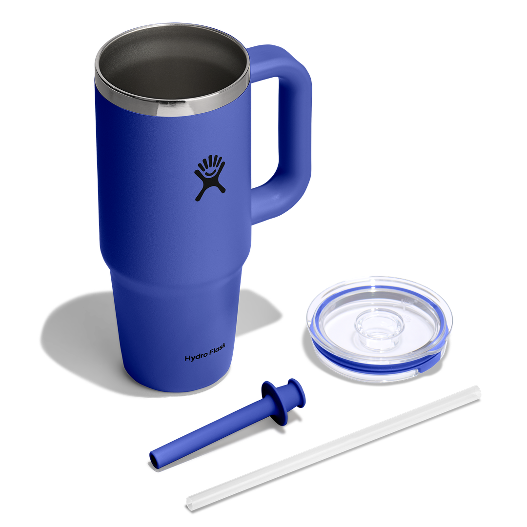 Hydro Flask 24oz Travel Tumbler Clear Lid Capri Blue