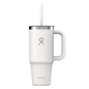 HYDRO FLASK 24OZ TRAVEL TUMBLER CLEAR LID WHITE