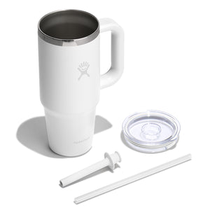 HYDRO FLASK 24OZ TRAVEL TUMBLER CLEAR LID WHITE