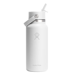 HYDRO FLASK 32OZ WIDE FLEX STRAW CAP WHITE