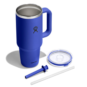 HYDRO FLASK 40OZ TRAVEL TUMBLER CLEAR LID CAPRI BLUE