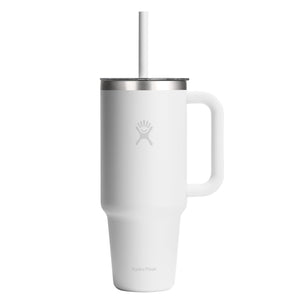 HYDRO FLASK 40OZ TRAVEL TUMBLER CLEAR LID WHITE
