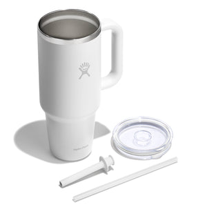 HYDRO FLASK 40OZ TRAVEL TUMBLER CLEAR LID WHITE