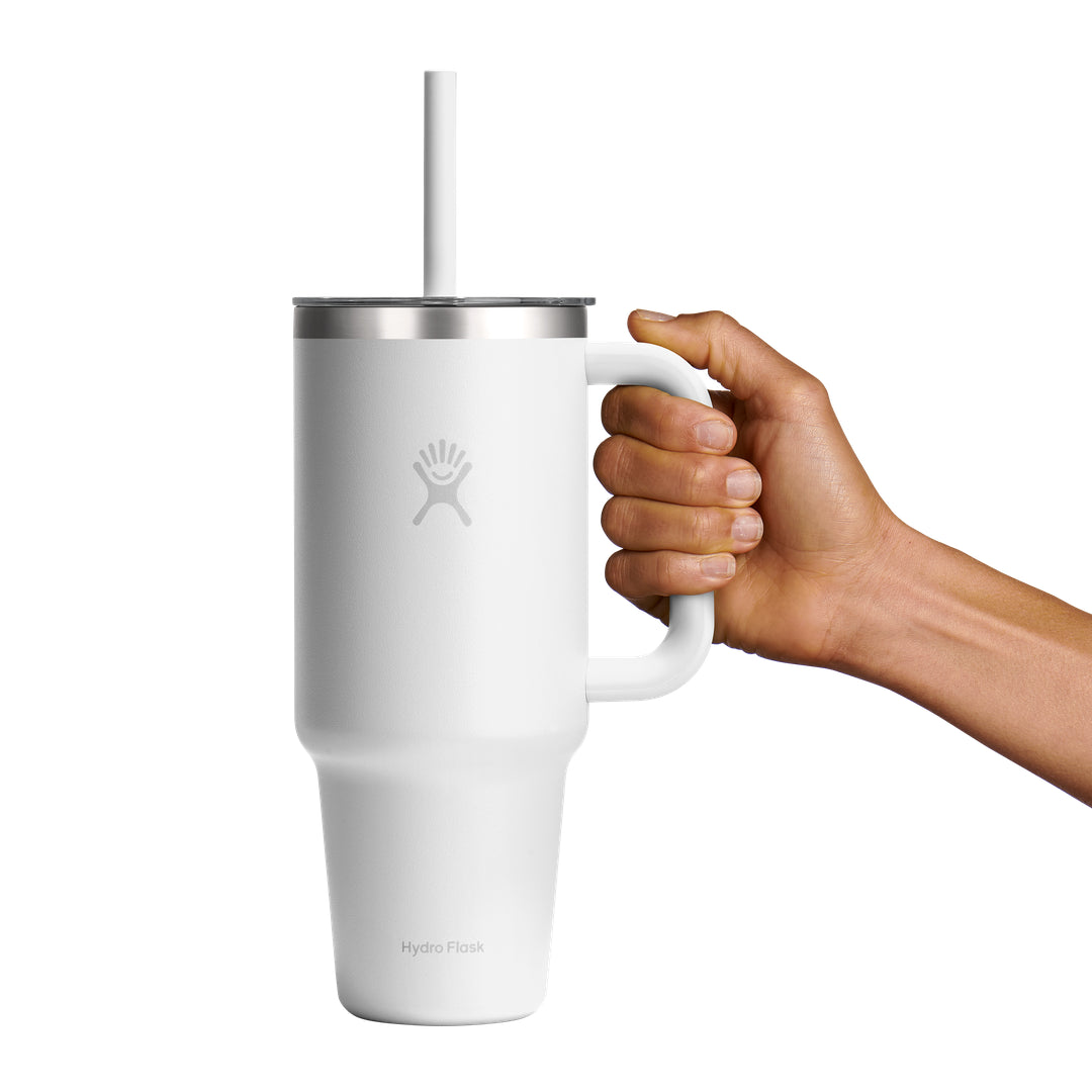 Hydro Flask HYDRO FLASK 40OZ TRAVEL TUMBLER CLEAR LID WHITE