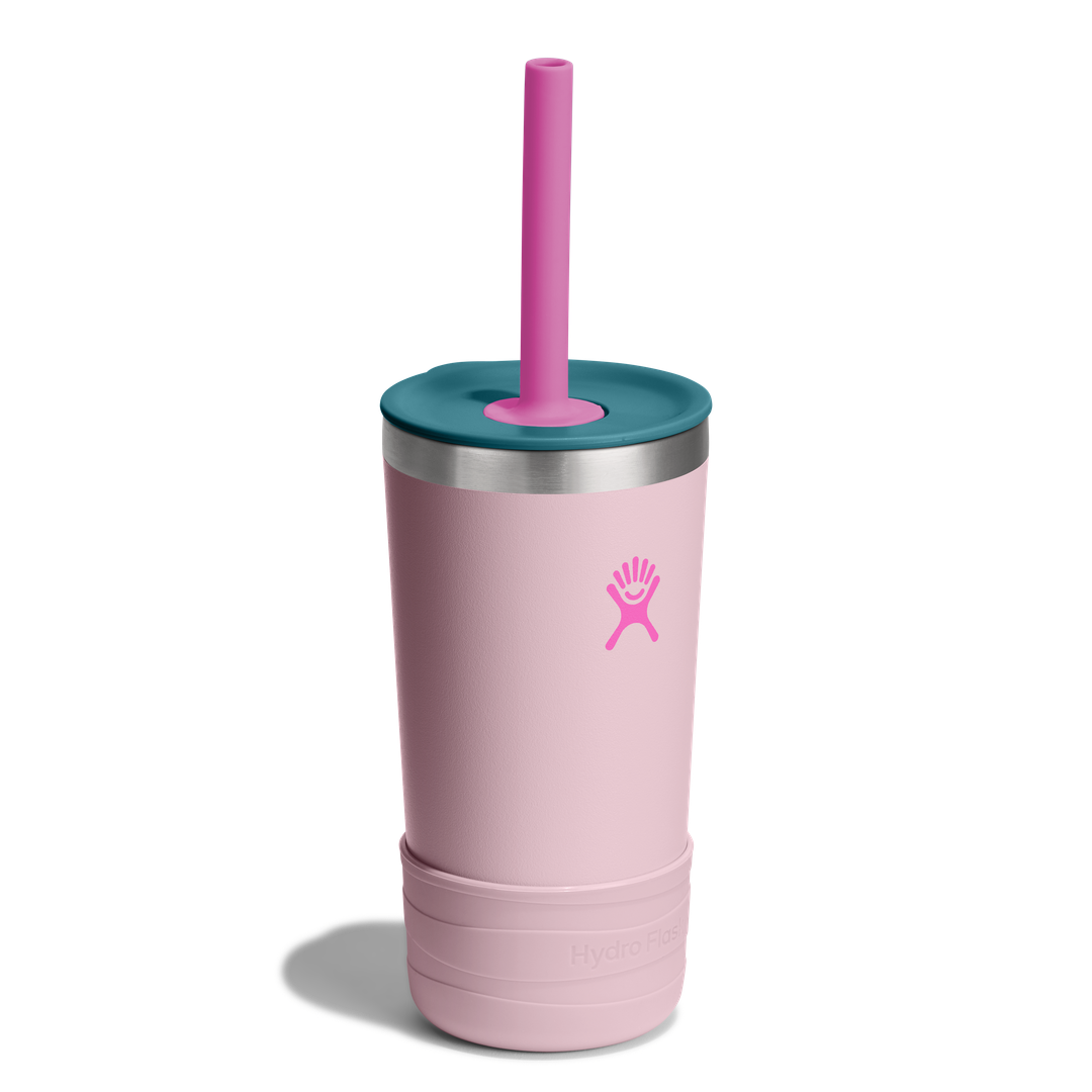 Hydro Flask 12oz Kids Tumbler Straw & Boot Blossom Pink