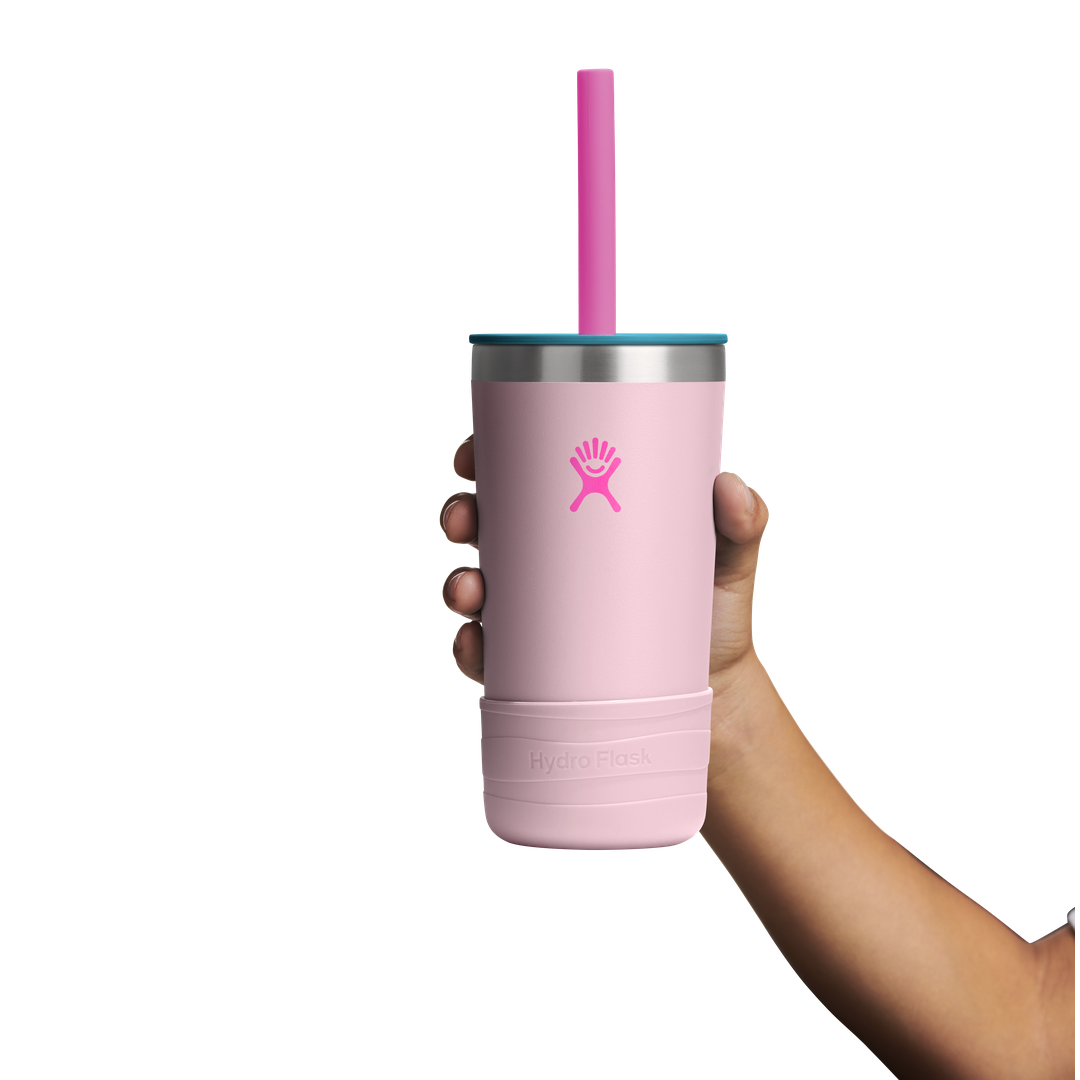 Hydro Flask 12oz Kids Tumbler Straw & Boot Blossom Pink