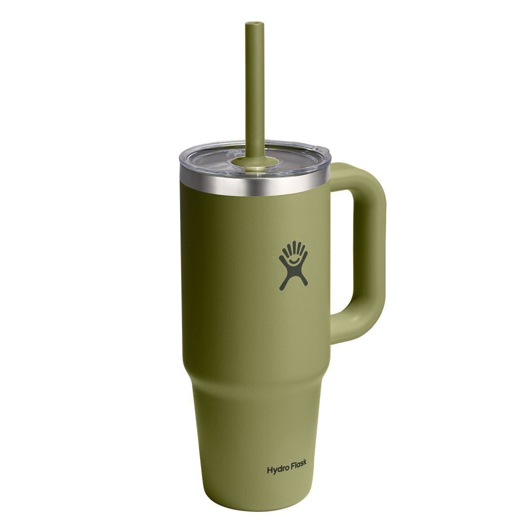 Hydro Flask 24oz Travel Tumbler Clear Lid Palmer Green