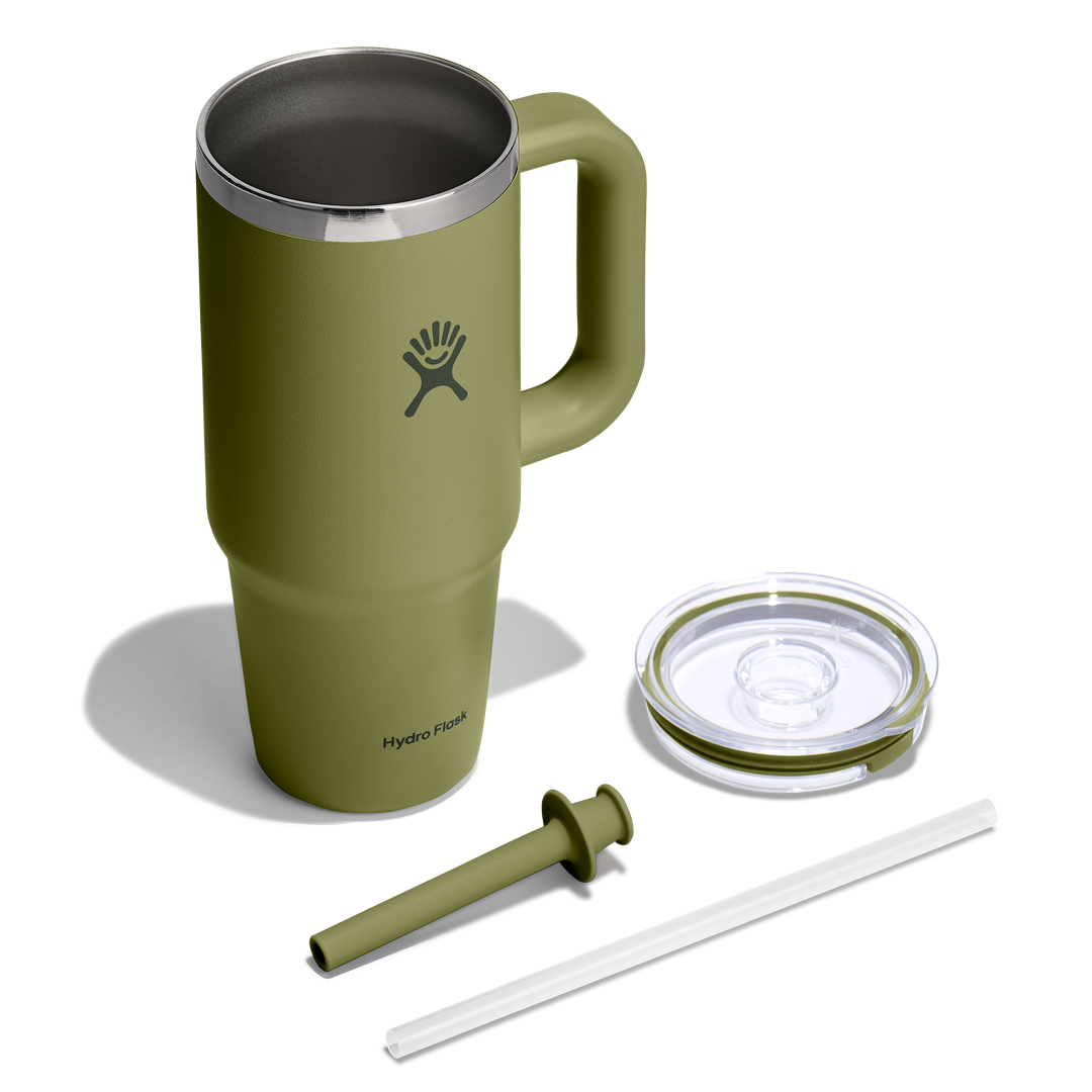 Hydro Flask 24oz Travel Tumbler Clear Lid Palmer Green