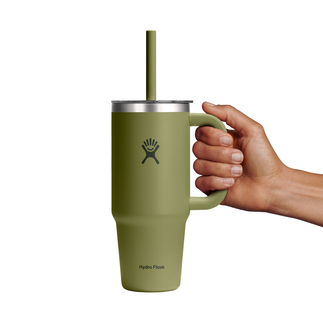 Hydro Flask 24oz Travel Tumbler Clear Lid Palmer Green