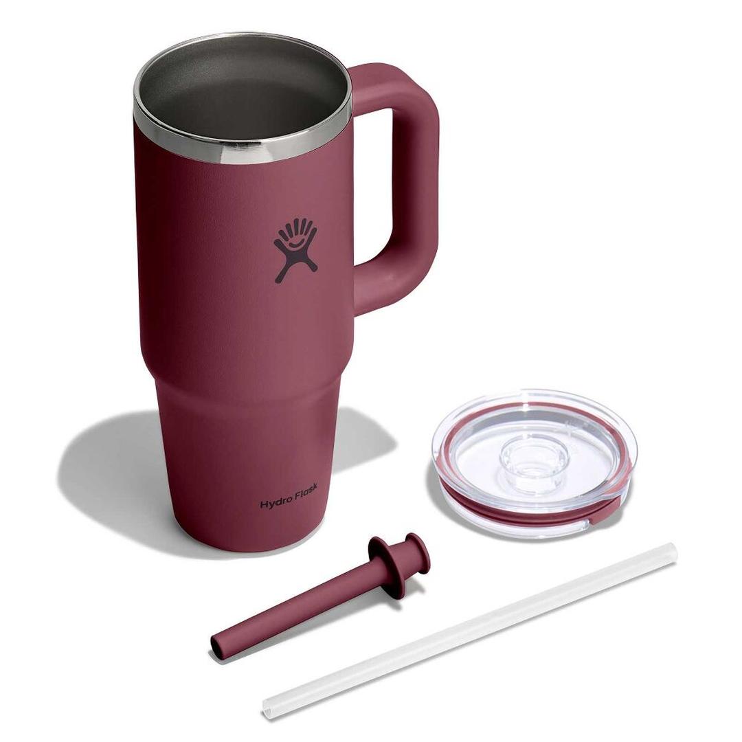 Hydro Flask 24oz Travel Tumbler Clear Lid Burgundy
