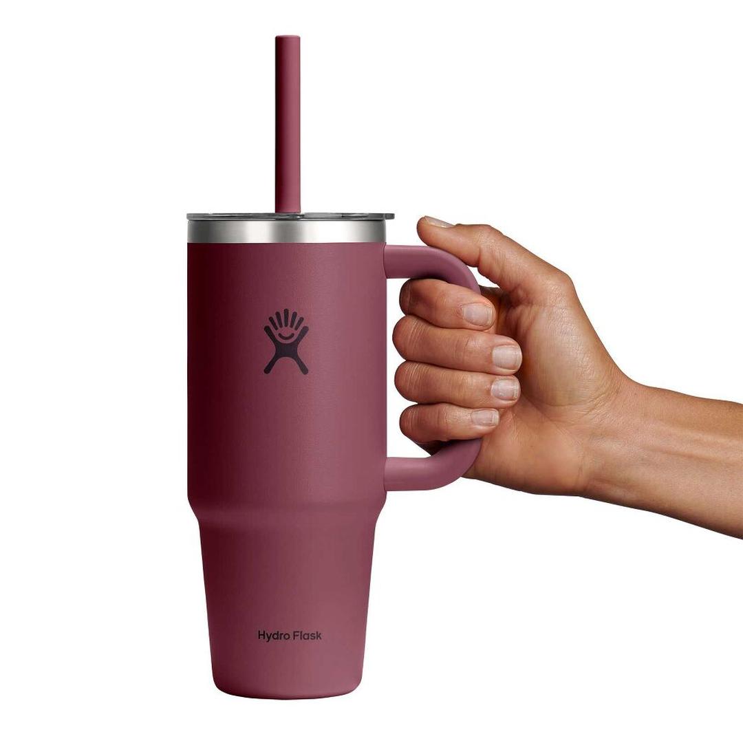 Hydro Flask 24oz Travel Tumbler Clear Lid Burgundy