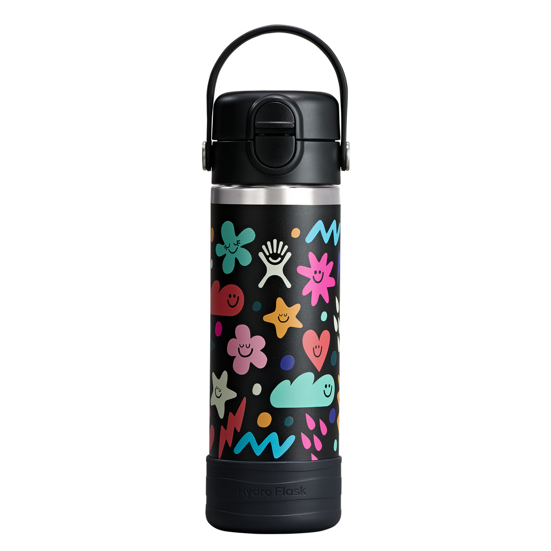 Hydro Flask HYDRO FLASK 18OZ WIDE COVERED CAP AND BOOT DAYDREAM BLACK