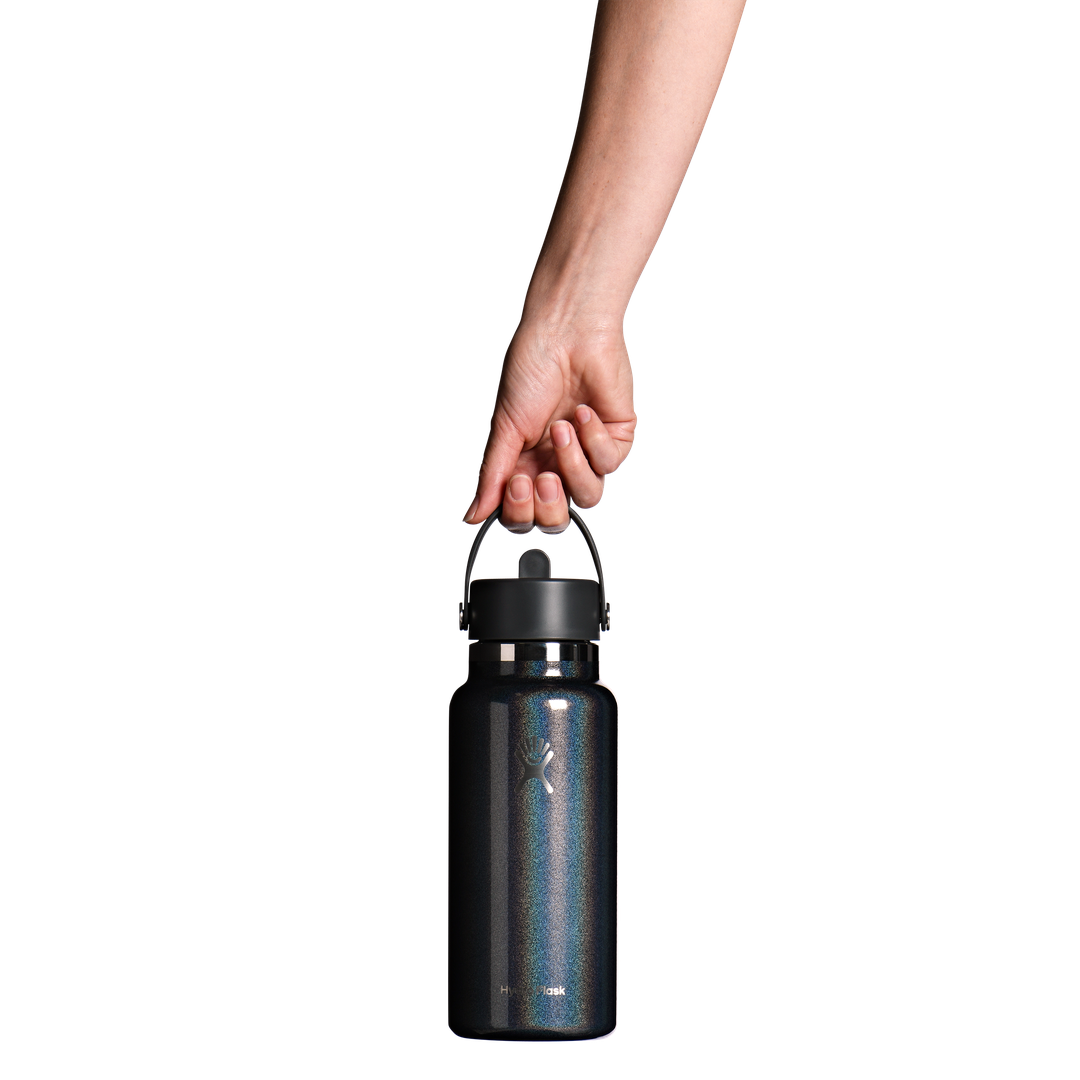 Hydro Flask 32oz Wide Flex Straw Cap Glimmer Black