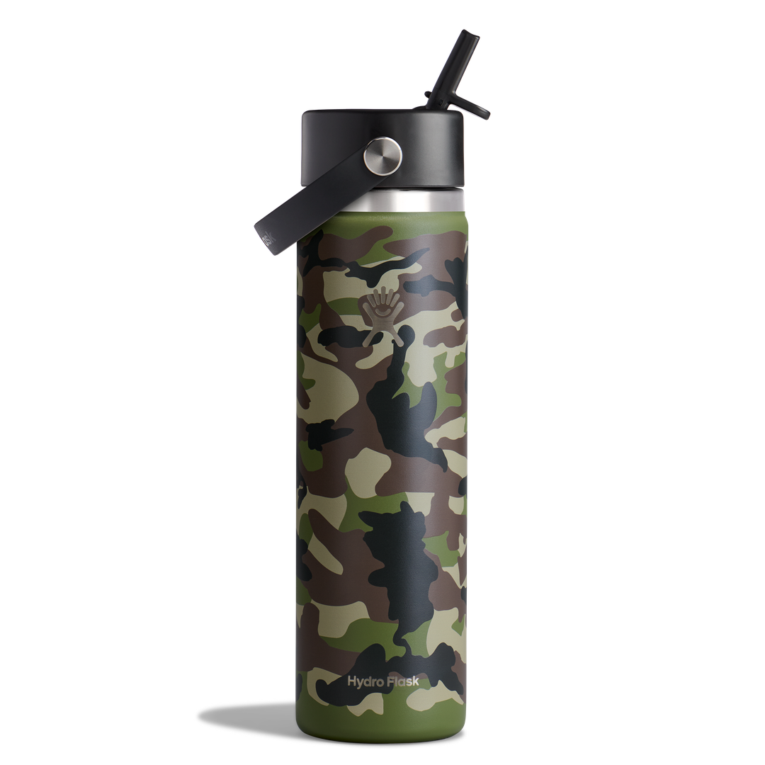 Hydro Flask 24oz Wide Flex Straw Cap Woodland Camo