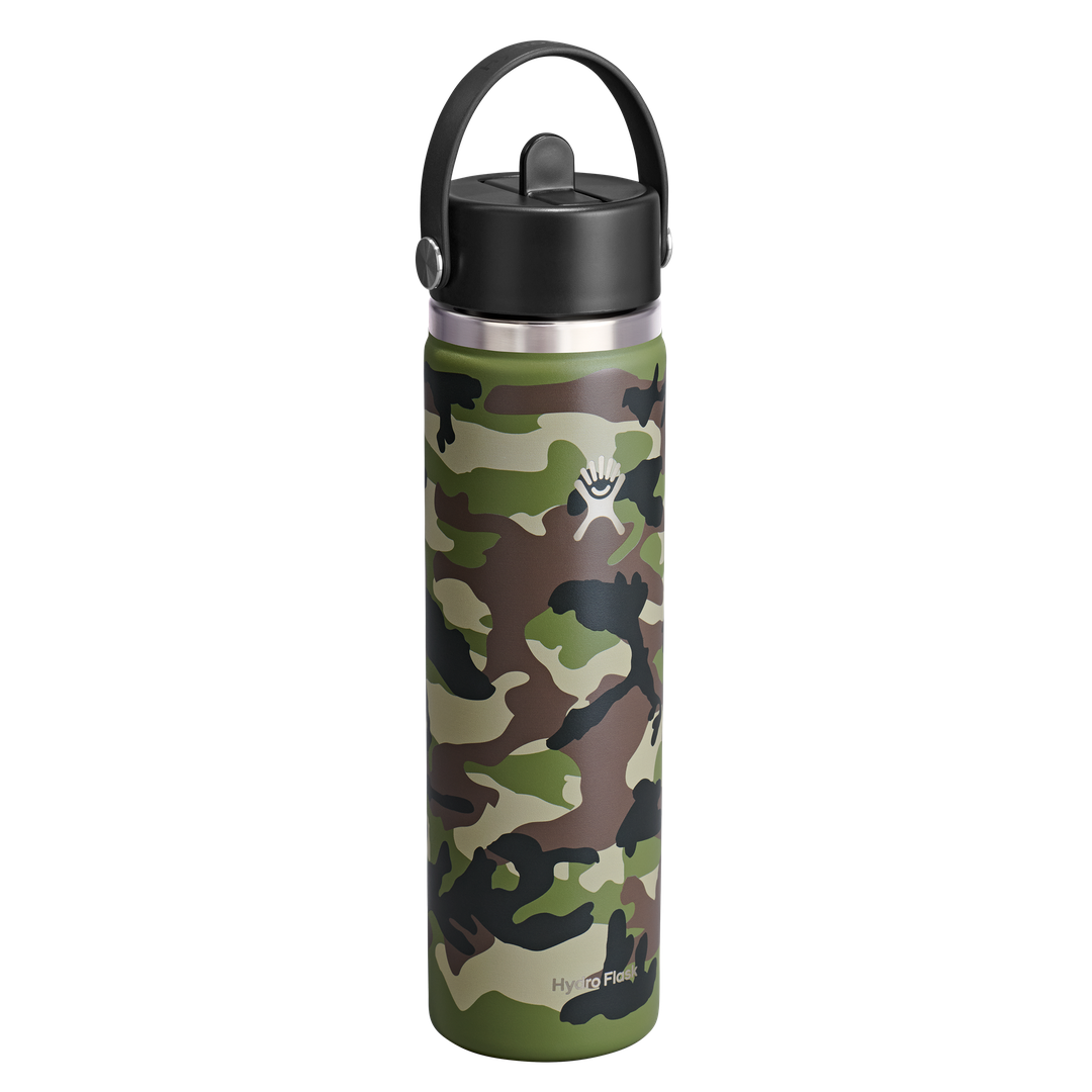 Hydro Flask 24oz Wide Flex Straw Cap Woodland Camo