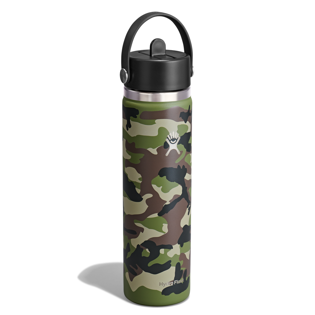 Hydro Flask 24oz Wide Flex Straw Cap Woodland Camo