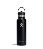 HYDRO FLASK 21 OZ STANDARD WITH FLEX STRAW CAP BLACK