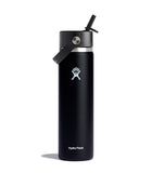 HYDRO FLASK 24 OZ WIDE FLEX STRAW CAP BLACK